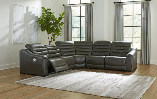 Center Line - Dark Gray - Zero Wall Recliners 5 Pc Sectional