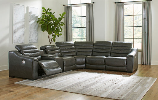 Center Line - Dark Gray - Zero Wall Recliners 6 Pc Sectional