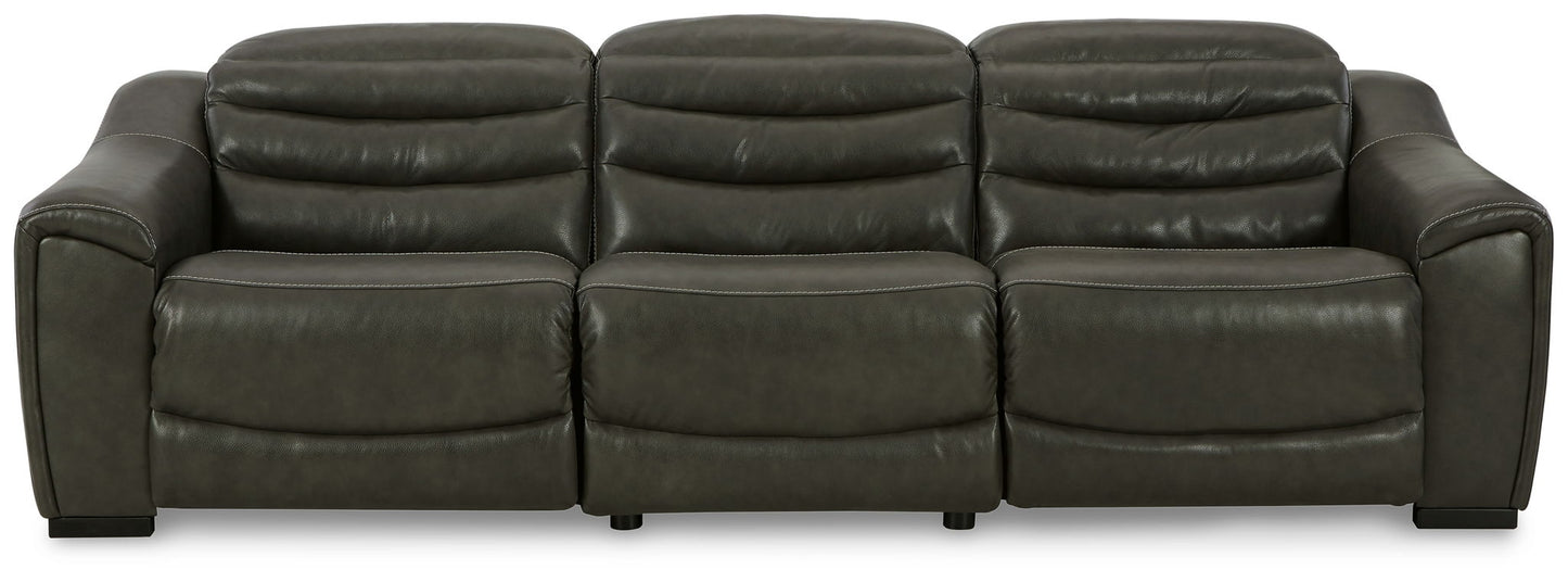 Center Line - Dark Gray - 3-Piece Power Reclining Sectional