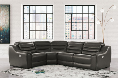 Center Line - Dark Gray - 4-Piece Power Reclining Sectional