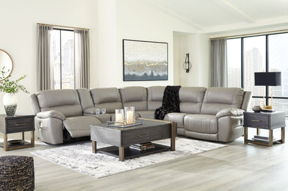 Dunleith - Gray - Power Reclining Sectional 6 Piece