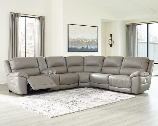 Dunleith - Gray - Power Reclining Sectional 6 Piece