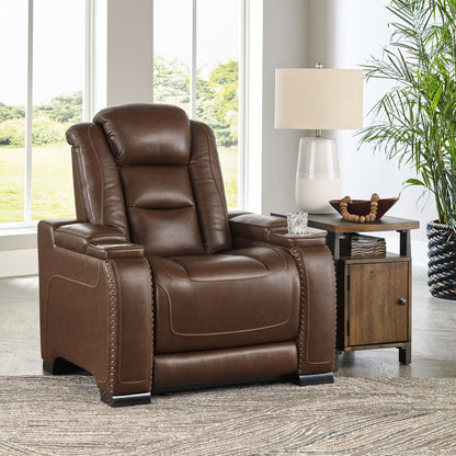 The Man-den - Mahogany - Pwr Recliner/Adj Headrest