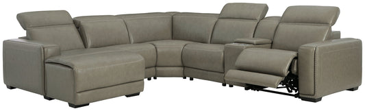 Correze - Gray - 6-Piece Power Reclining Sectional With Laf Back Chaise