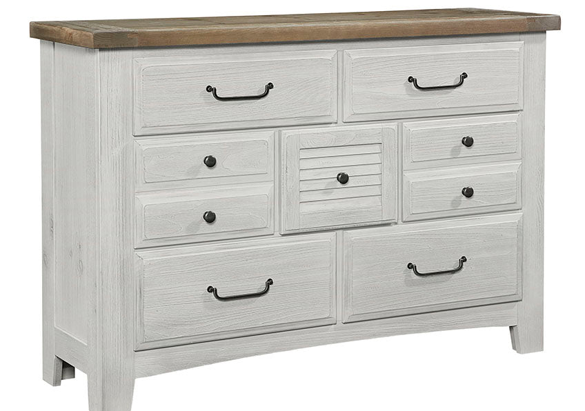 Sawmill - 7-Drawer Storage Dresser - Alabaster 2-Tone