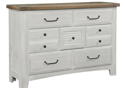 Sawmill - 7-Drawer Storage Dresser - Alabaster 2-Tone