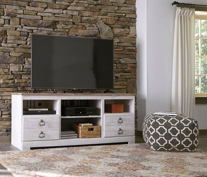 Willowton - Whitewash - 64" TV Stand W/Fireplace Option