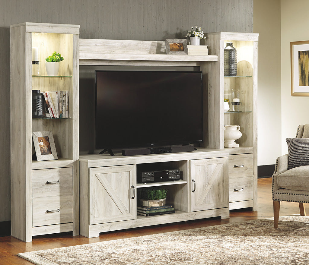 Bellaby - Whitewash - 4 Pc. - Entertainment Center - 63" TV Stand