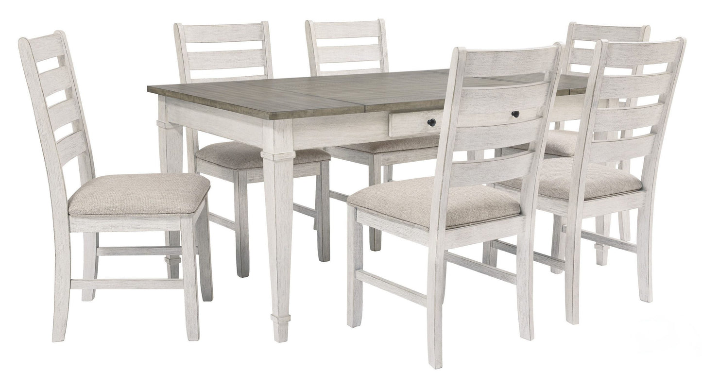 Skempton - White - Dining Room Table Set (Set of 7)
