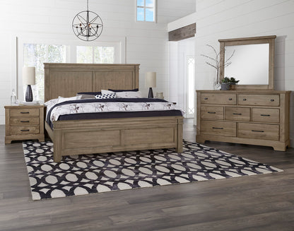 Cool Rustic - Queen Mansion Bed With Mansion Footboard - Stone Grey