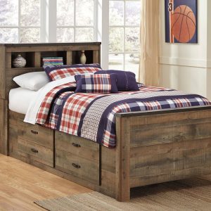 Trinell - Brown - Twin Bookcase Bed with Under Bed Storage