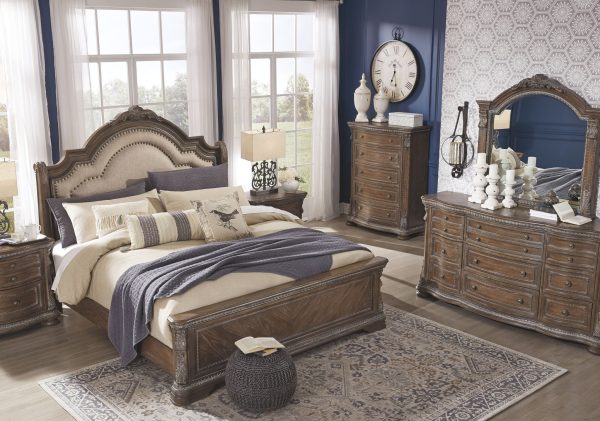 Charmond - Brown - California King Upholstered Sleigh Bed 1