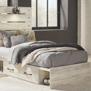 Cambeck - Whitewash - Twin Panel Bed with Side Storage