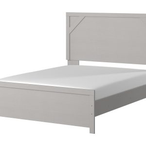Cottenburg - Light Gray/White - Queen Panel Bed