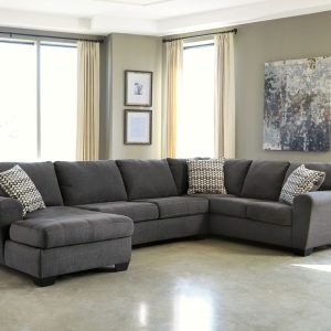Ambee – Slate – Left Arm Facing Corner Chaise, Armless Loveseat, Right Arm Facing Sofa Sectional