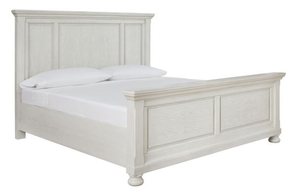 Robbinsdale - Antique White - King Panel Bed 1