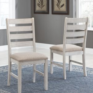 Skempton - White/Light Brown - Dining UPH Side Chair 1