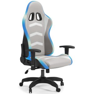 Lynxtyn - White/Gray - Home Office Swivel Desk Chair 1