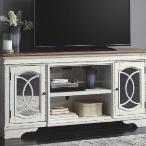 Realyn - Chipped White - XL TV Stand w/Fireplace Option-1