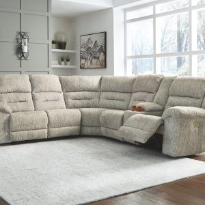 Family Den - Pewter - Power Reclining Sectional