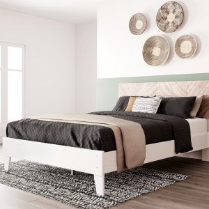 Piperton - Brown / White - Queen Panel Platform Bed