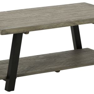 Brennegan - Gray/black - Rectangular Cocktail Table
