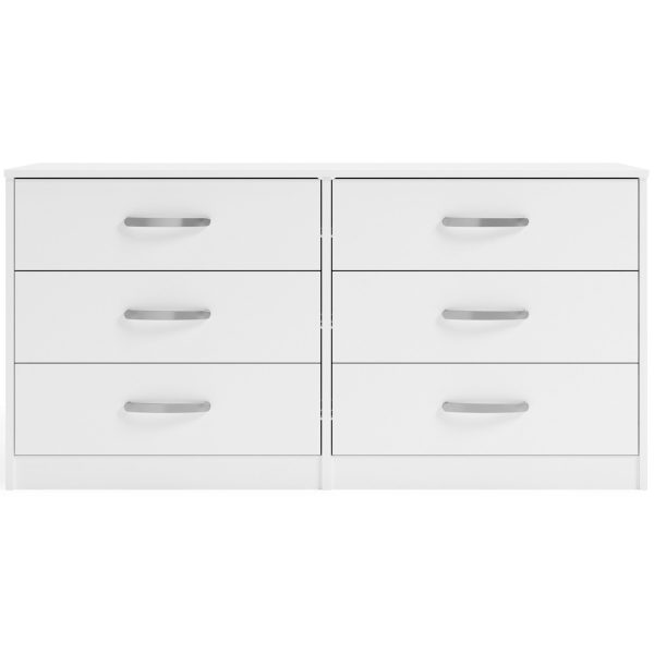 Flannia - White - Six Drawer Dresser - 29'' Height -3