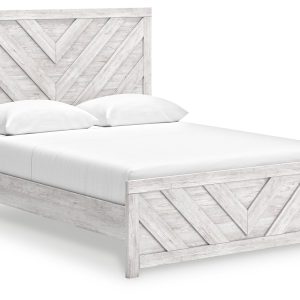 Cayboni - Whitewash - Queen Panel Bed
