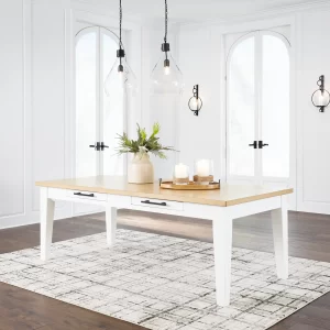 Ashbryn - White / Natural - Rectangular Dining Room Table - 1
