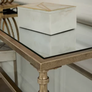 Cloverty - Aged Gold Finish - Sofa Table - 2