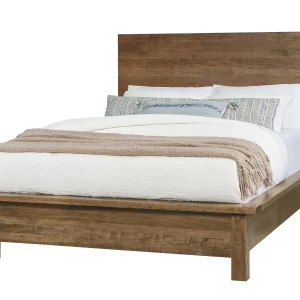 Crafted Cherry - Ben's King Plank Bed With Terrace Footboard - Medium Cherry