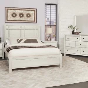 Custom Express - California King Architectural Bed - Weathered White