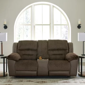 Dorman - Chocolate - Dbl Reclining Loveseat With Console - 1