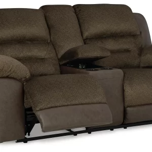 Dorman - Chocolate - Dbl Reclining Loveseat With Console - 2
