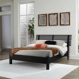 Danziar - Black - Queen Slat Panel Bed With Low Footboard - 1