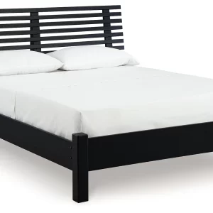 Danziar - Black - Queen Slat Panel Bed With Low Footboard - 2